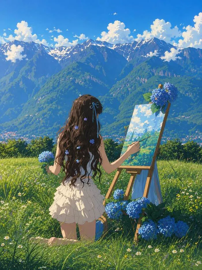 ảnh anime chill bầu trời