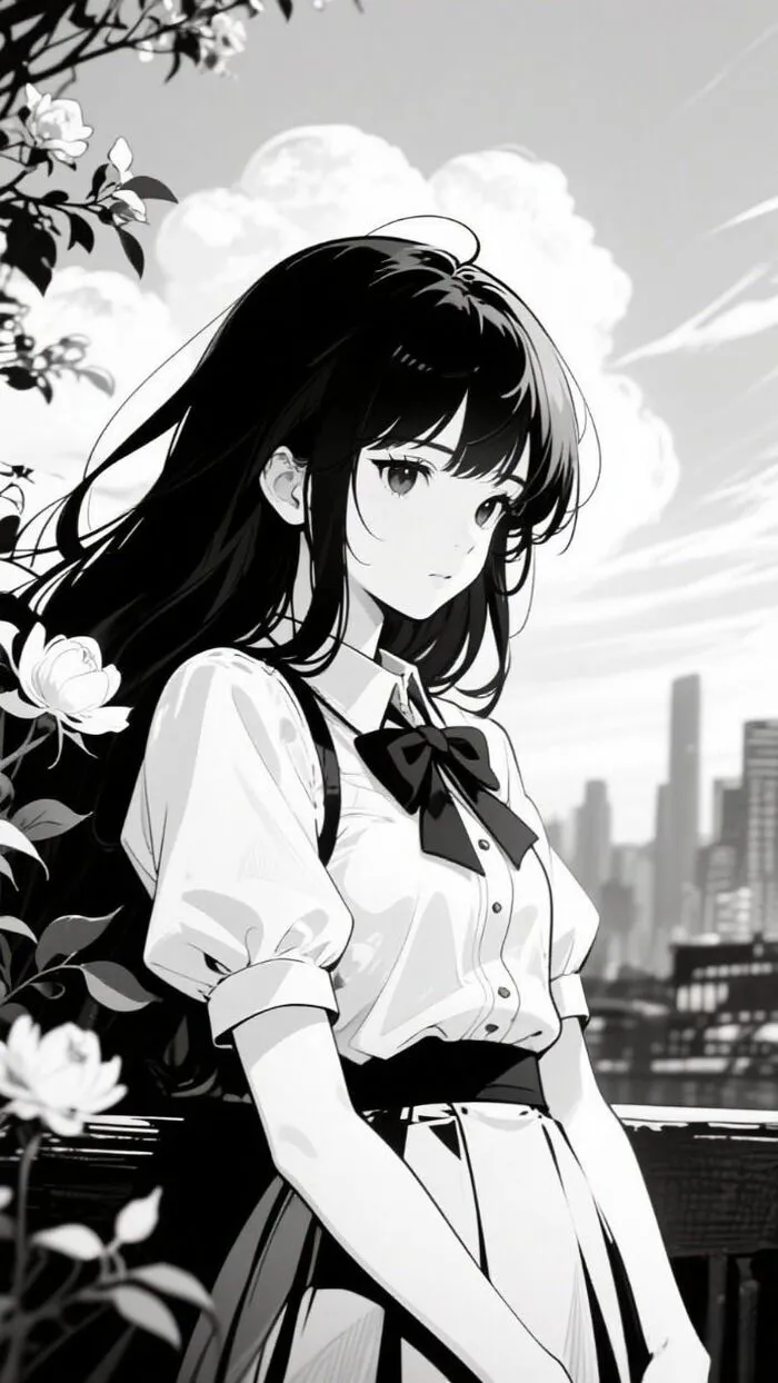 ảnh anime đen trắng full hd