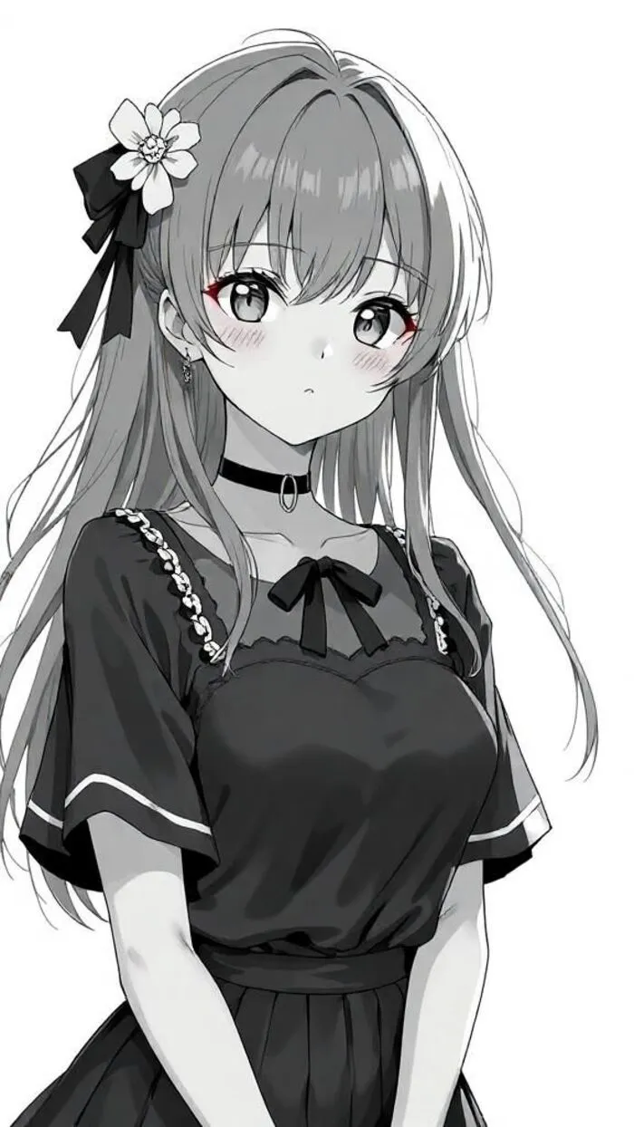 ảnh anime đen trắng hot