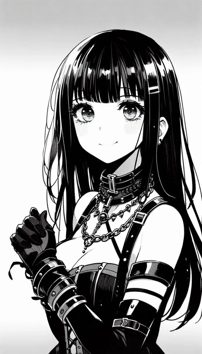 ảnh anime đen trắng nữ cực chất