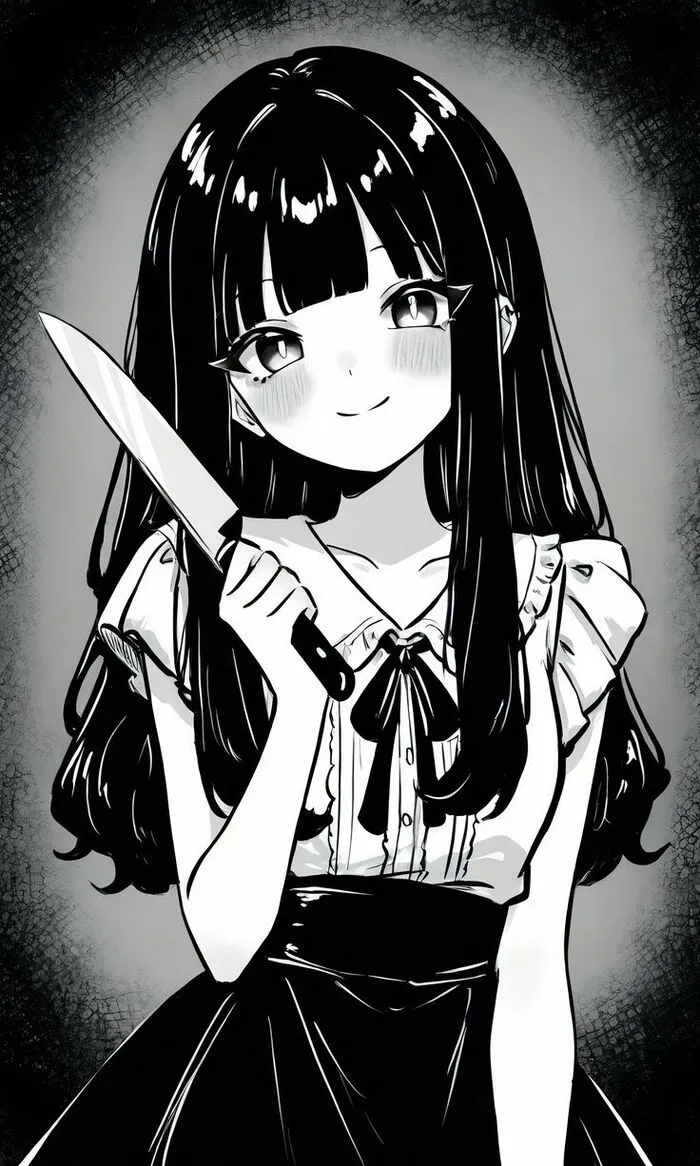 ảnh anime đen trắng nữ hot