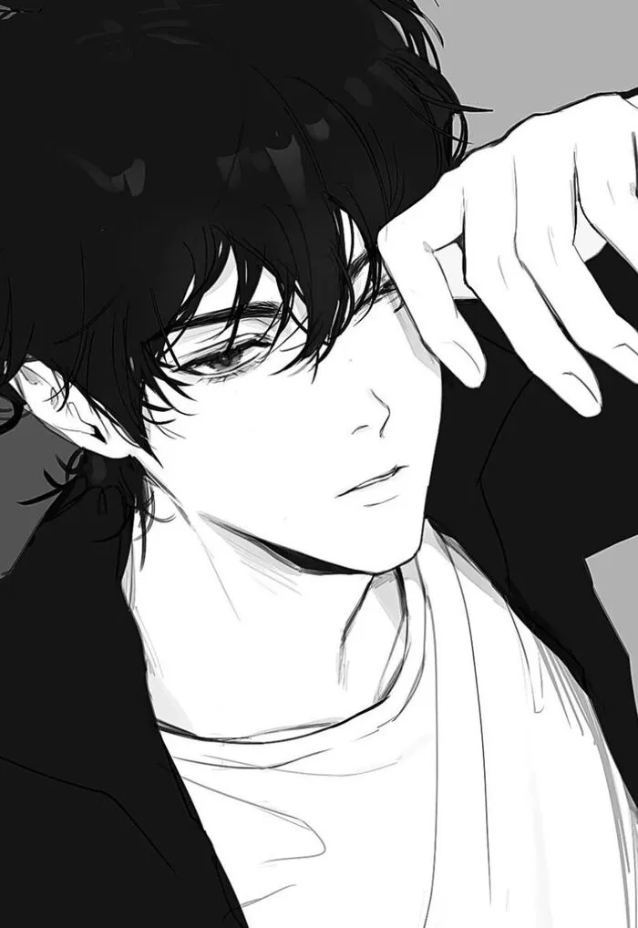 ảnh anime nam trắng đen cực chất