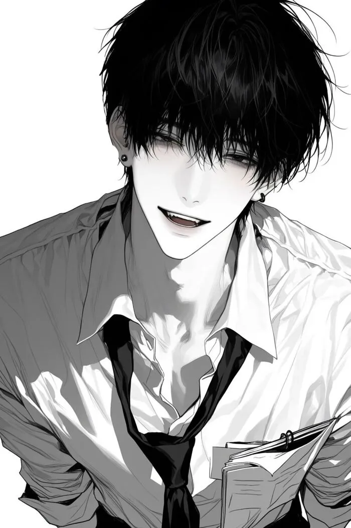ảnh anime nam trắng đen cực ngầu