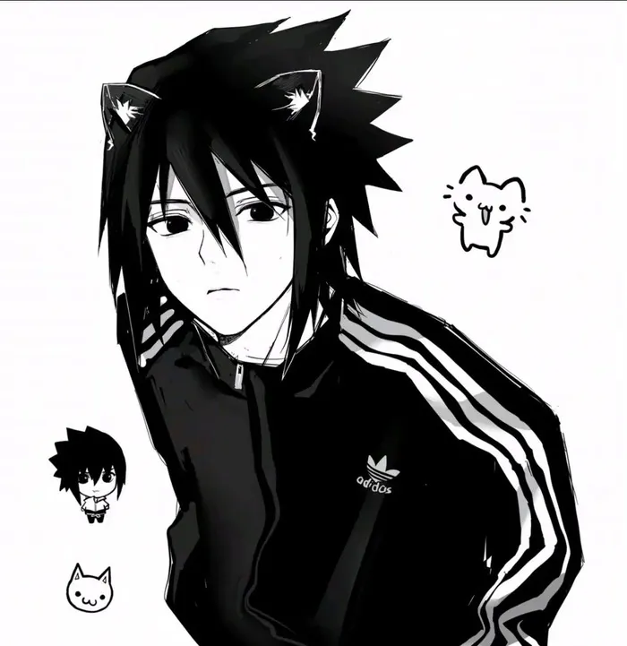 ảnh anime nam trắng đen full hd