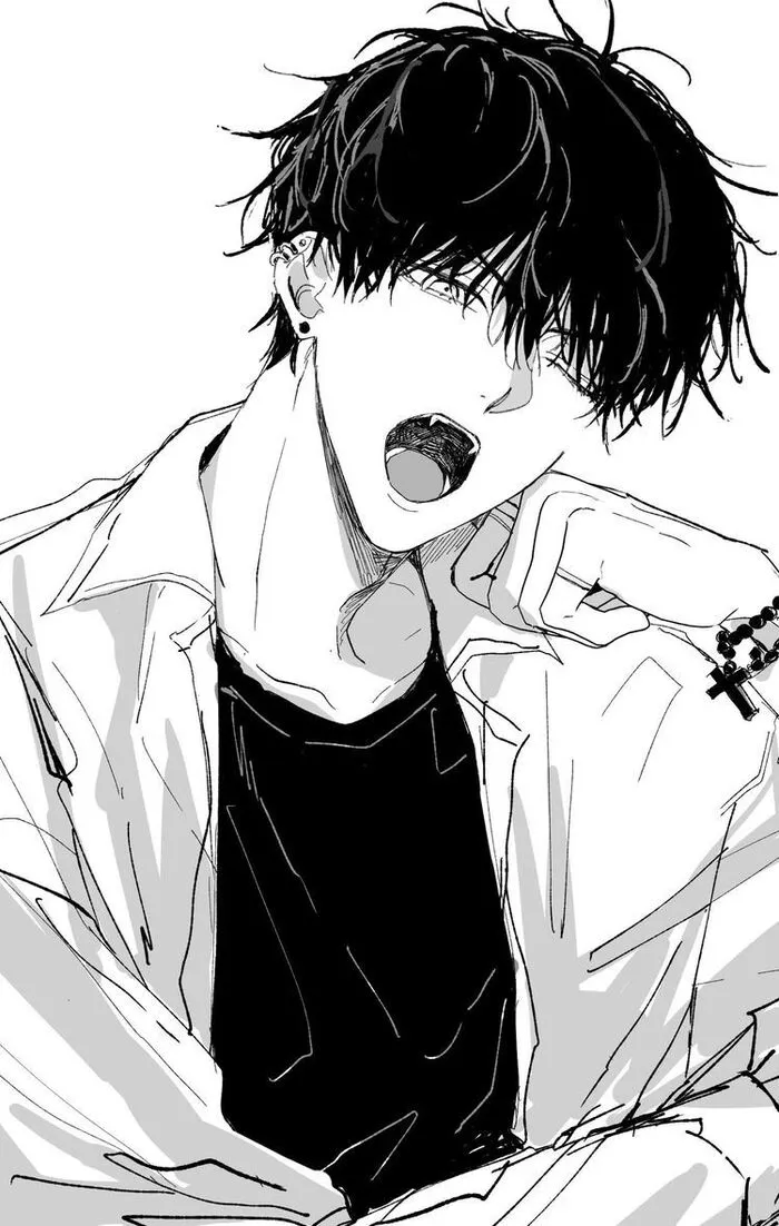 ảnh anime nam trắng đen hot full hd