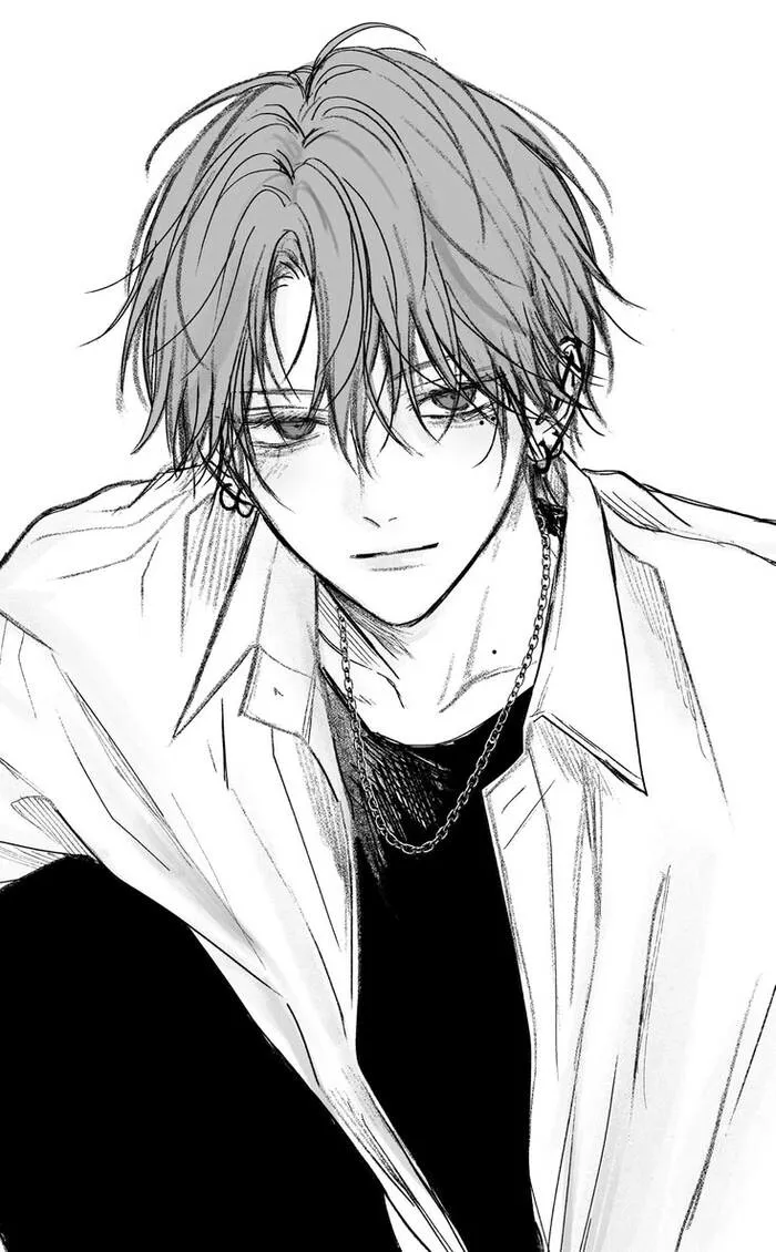 ảnh anime nam trắng đen hot