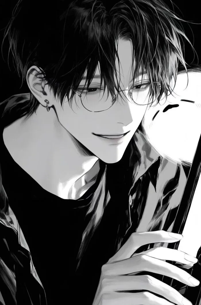 ảnh anime nam trắng đen ngầu cực đẹp