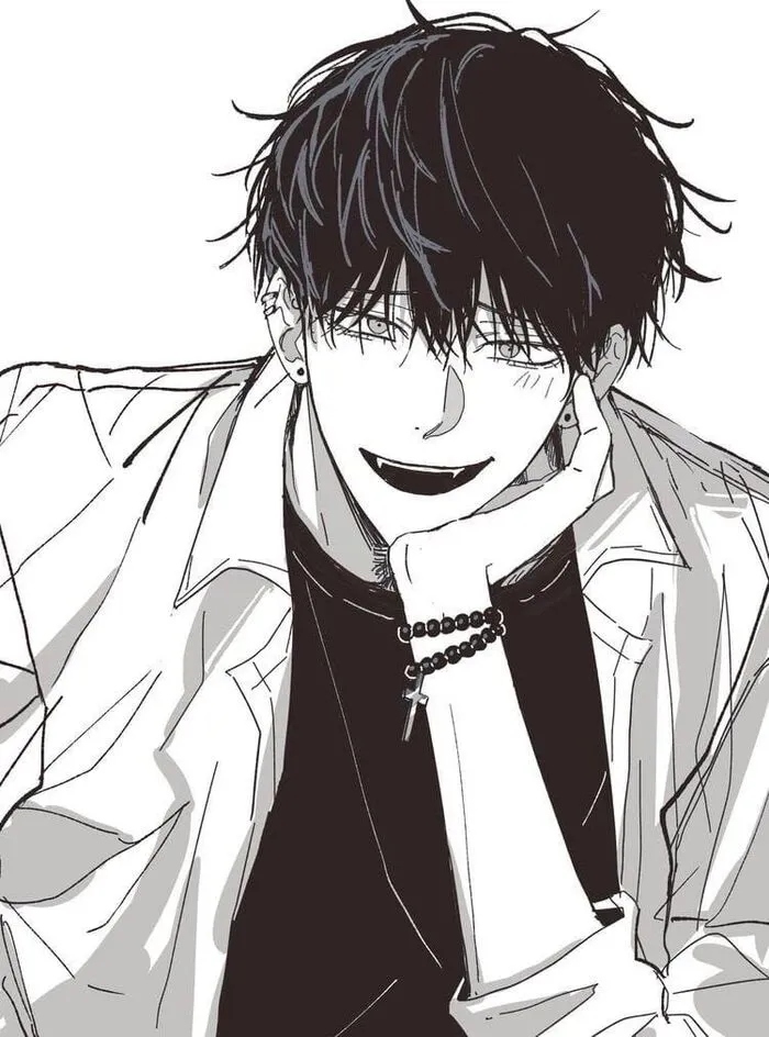 ảnh anime nam trắng đen ngầu đơn giản