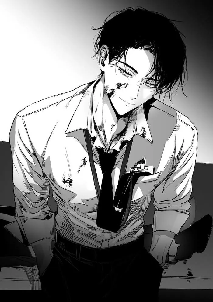 ảnh anime nam trắng đen ngầu siêu đẹp