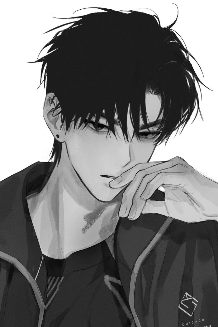 ảnh anime nam trắng đen ngầu