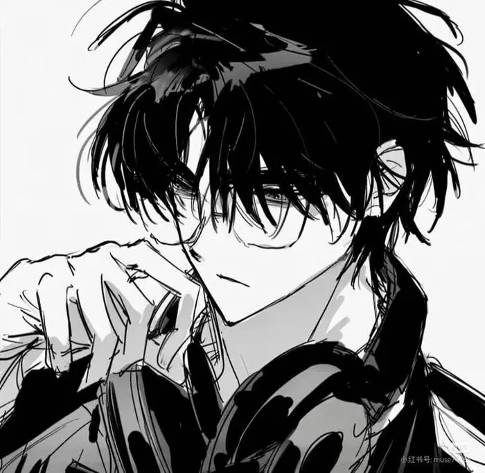 ảnh anime nam trắng đen siêu chất