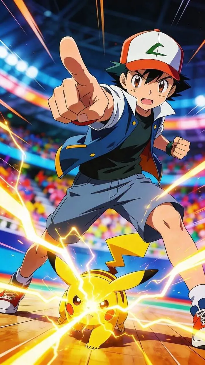 ảnh Ash Ketchum pikachu ngầu