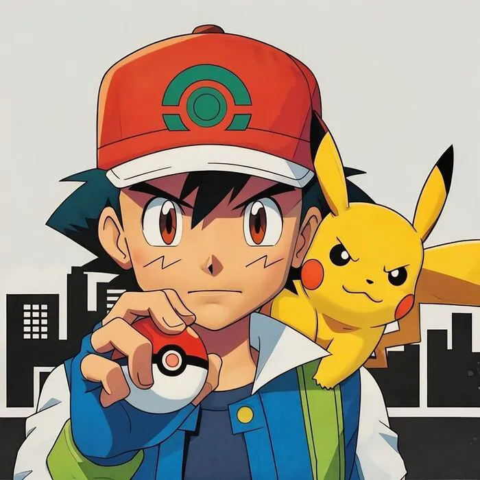 ảnh Ash Ketchum và pikachu