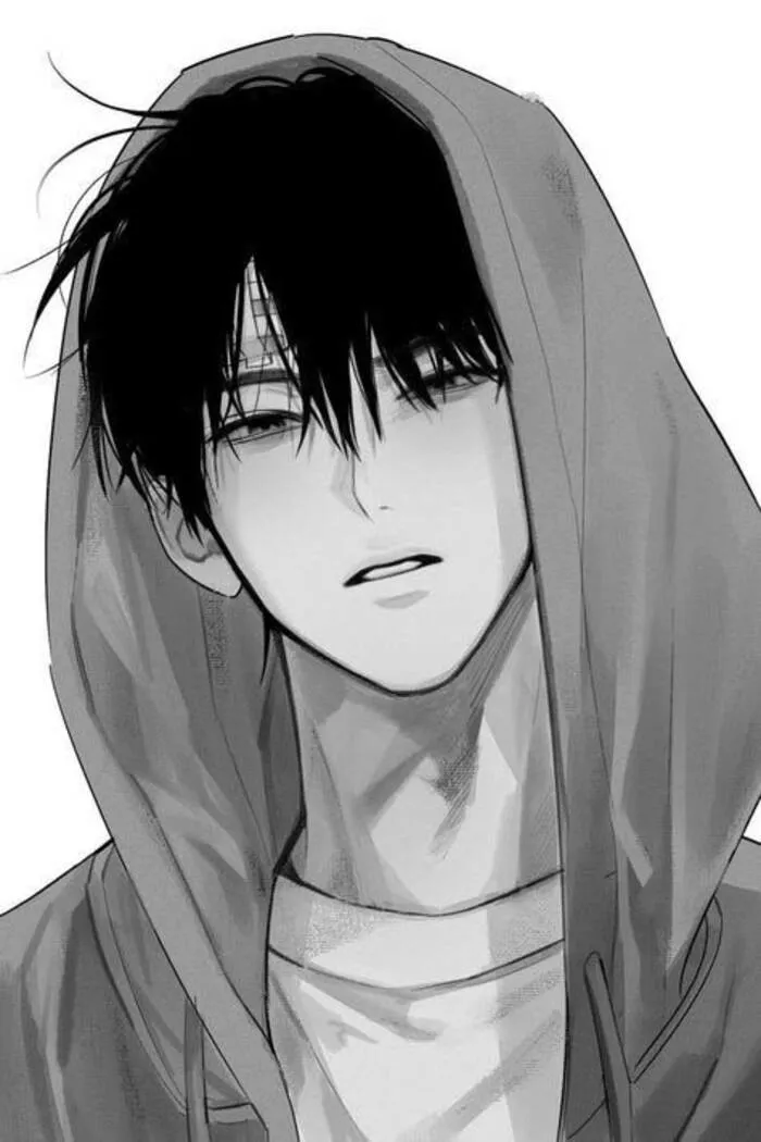hình ảnh anime nam trắng đen cực chất