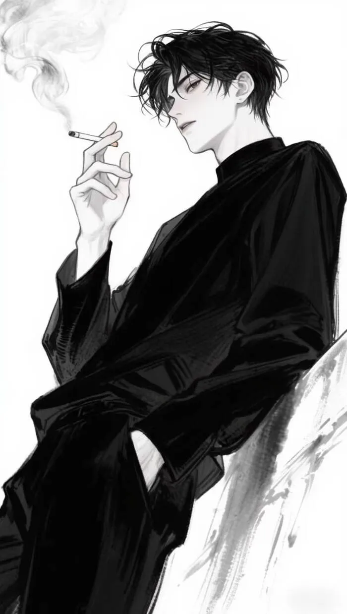 hình ảnh anime nam trắng đen cực đẹp