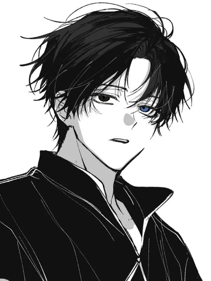 hình ảnh anime nam trắng đen đẹp