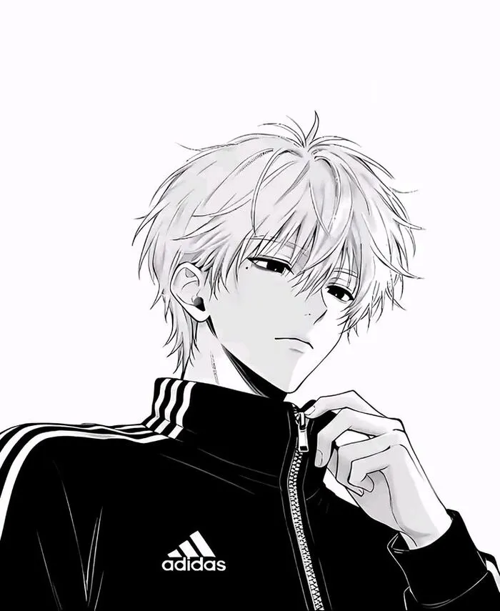 hình ảnh anime nam trắng đen siêu đẹp