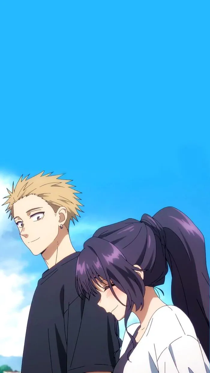Hình nền Anime nam nữ bầu trời xanh Hình nền Anime nam nữ bầu trời xanh