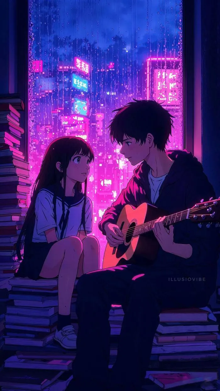 Hình nền Anime nam nữ phong cảnh thành phố Hình nền Anime nam nữ phong cảnh thành phố