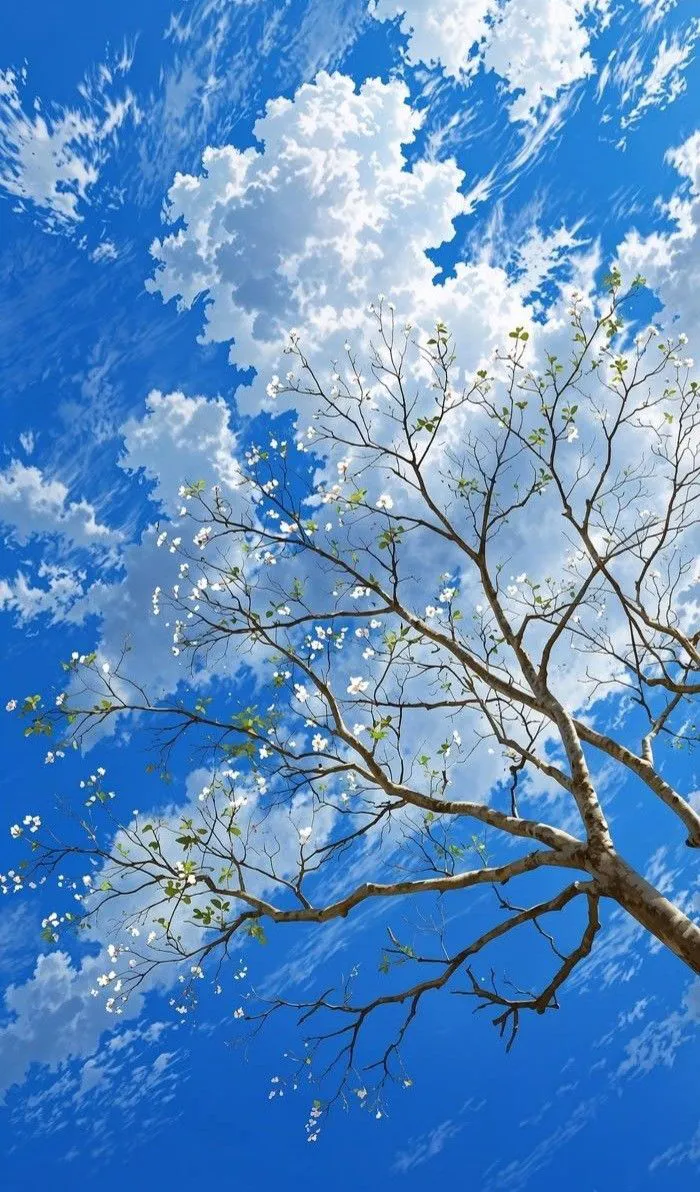 Hình nền bầu trời đầy mây xanh