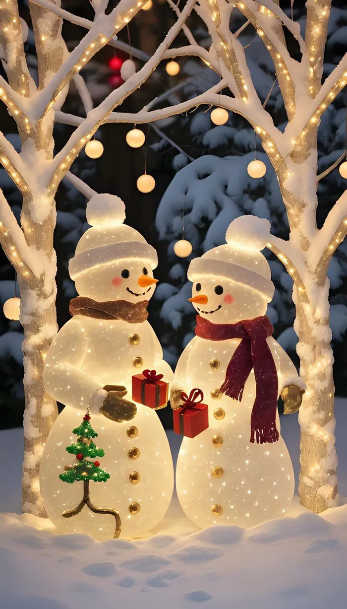 hình nền giáng sinh snow man