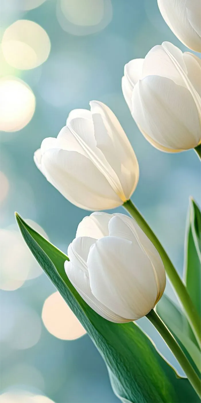 hình nền hoa tulip trắng đơn giản