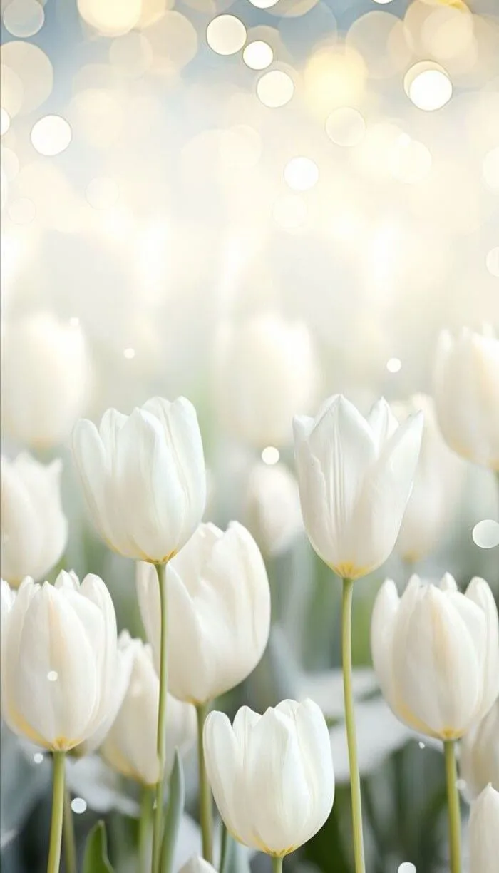 hình nền hoa tulip trắng nhẹ mắt