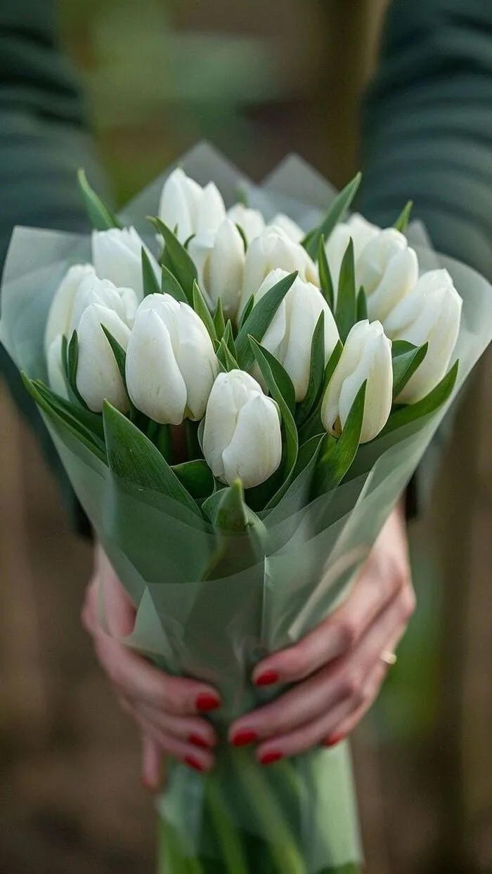 hình nền hoa tulip trắng pastel