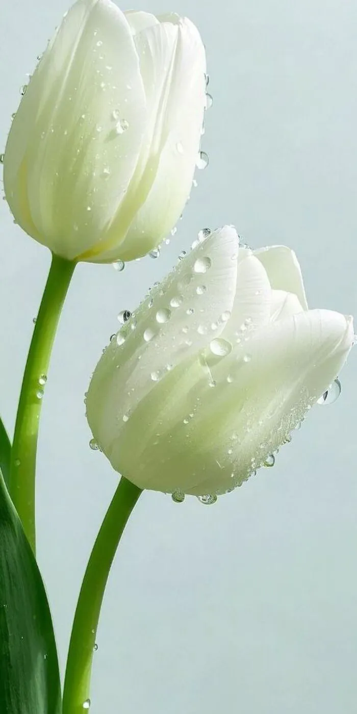 hình nền hoa tulip trắng phong cách hiện đại