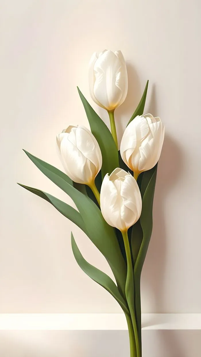 hình nền hoa tulip trắng sang trọng