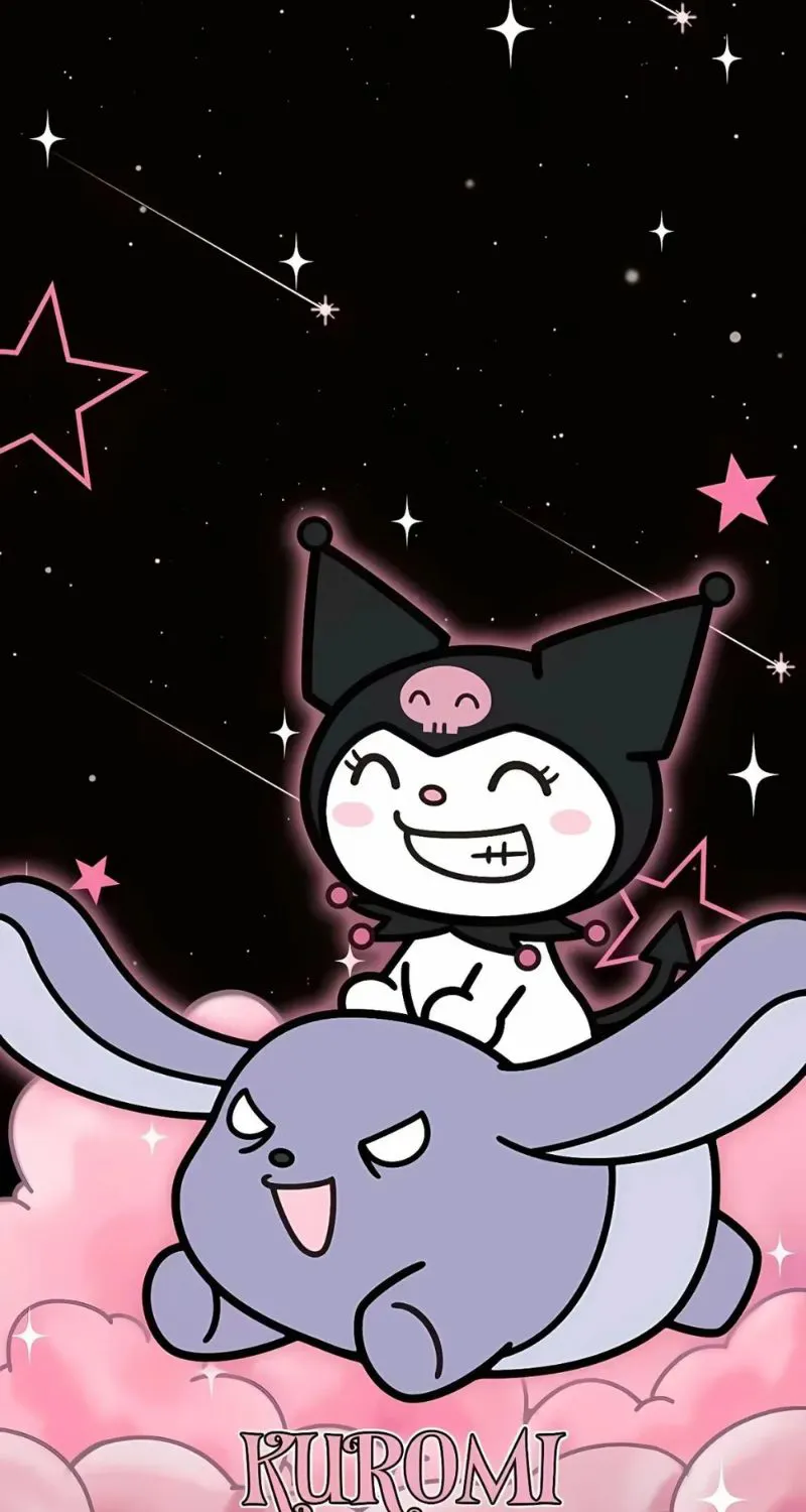hình nền kuromi cute màu tím