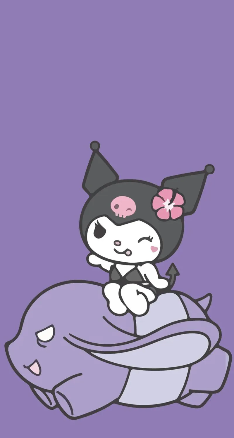 hình nền kuromi màu tím cute