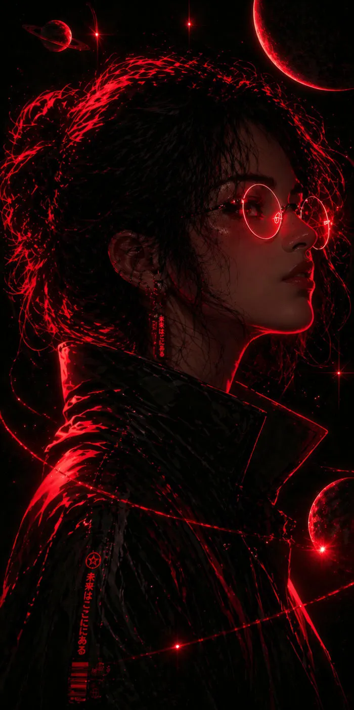 hình nền neon đỏ