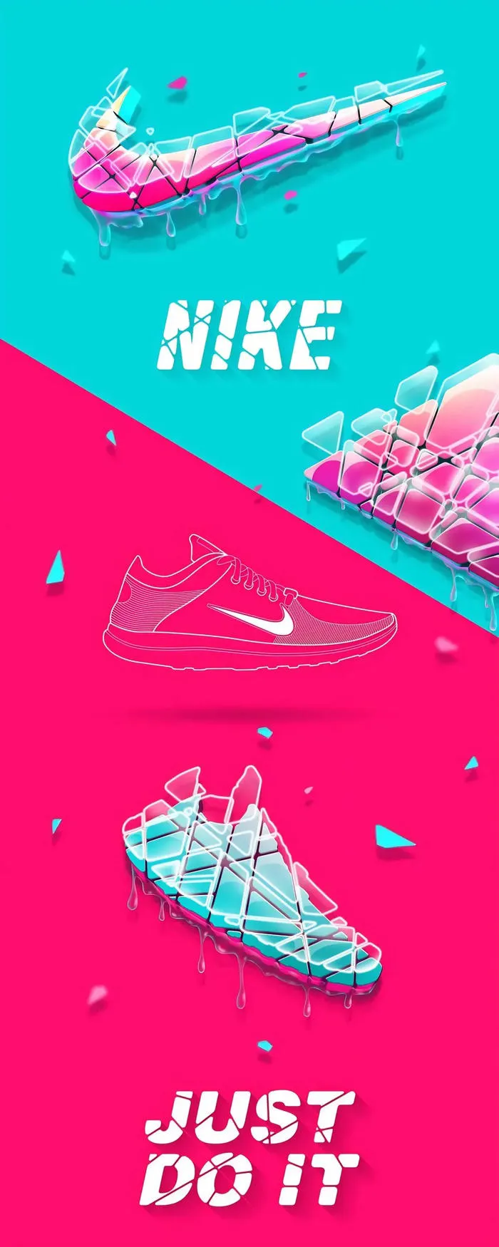 Hình nền nike đỏ xanh